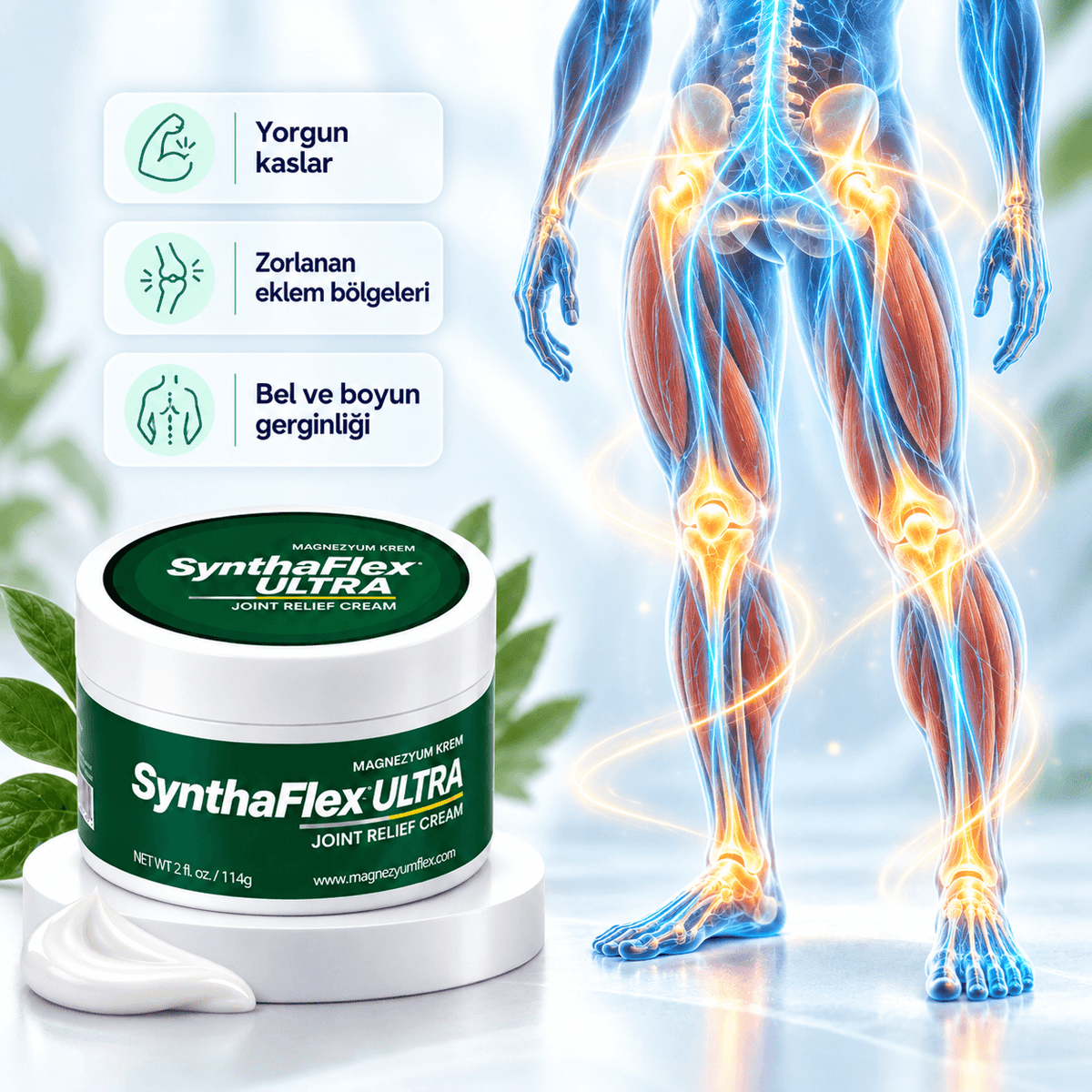 MagnezyumFlex Magnezyumlu Masaj Kremi (Rahatlatıcı)